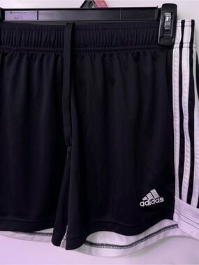 Adidas Black Athletic Drawstring Shorts
